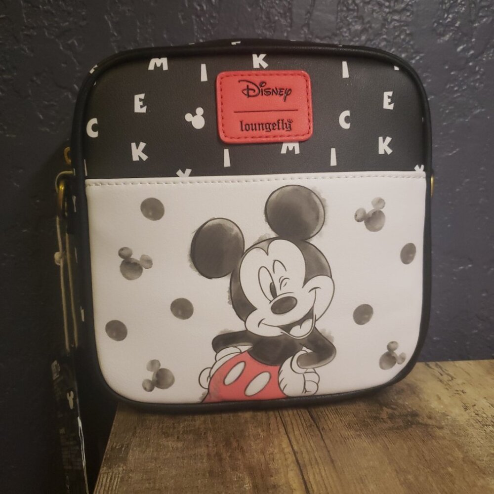 Loungefly Disney Mickey Mouse Watercolor Crossbody Bag NWT